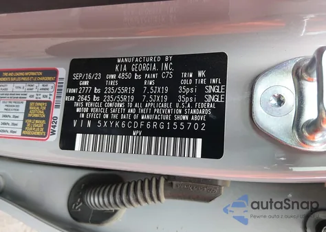 2024 Kia Sportage X-Line z USA, uszkodzony, nr VIN 5XYK6CDF6RG155702